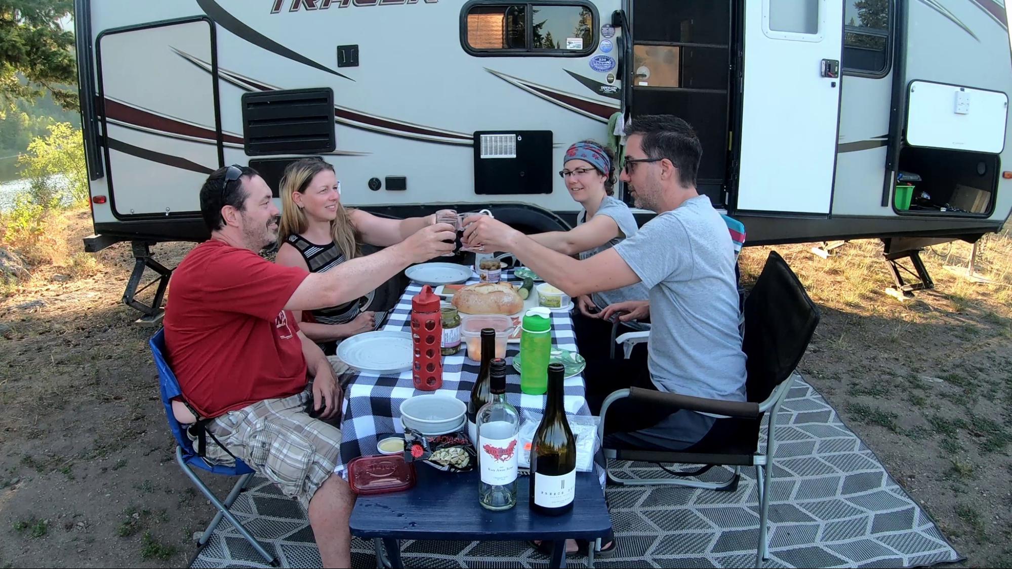 We made a trip into town for cheese, crackers, and snacks. Then picked up some bottles at local wineries before taking it all back to our campsite to do our own wine tasting. 